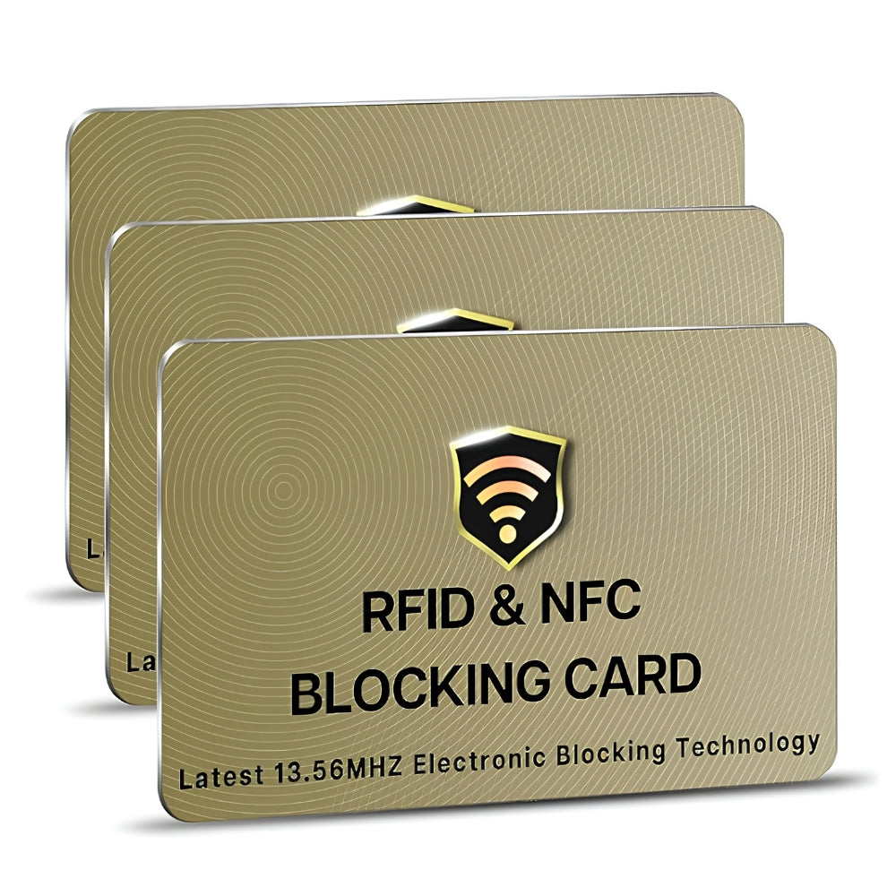 RFID Blocking Cards, 3 Pack One Card Protects Entire Wallet Purse For Men & Women, NFC Contactless Bank Debit Credit Card Protector ID ATM Guard Card