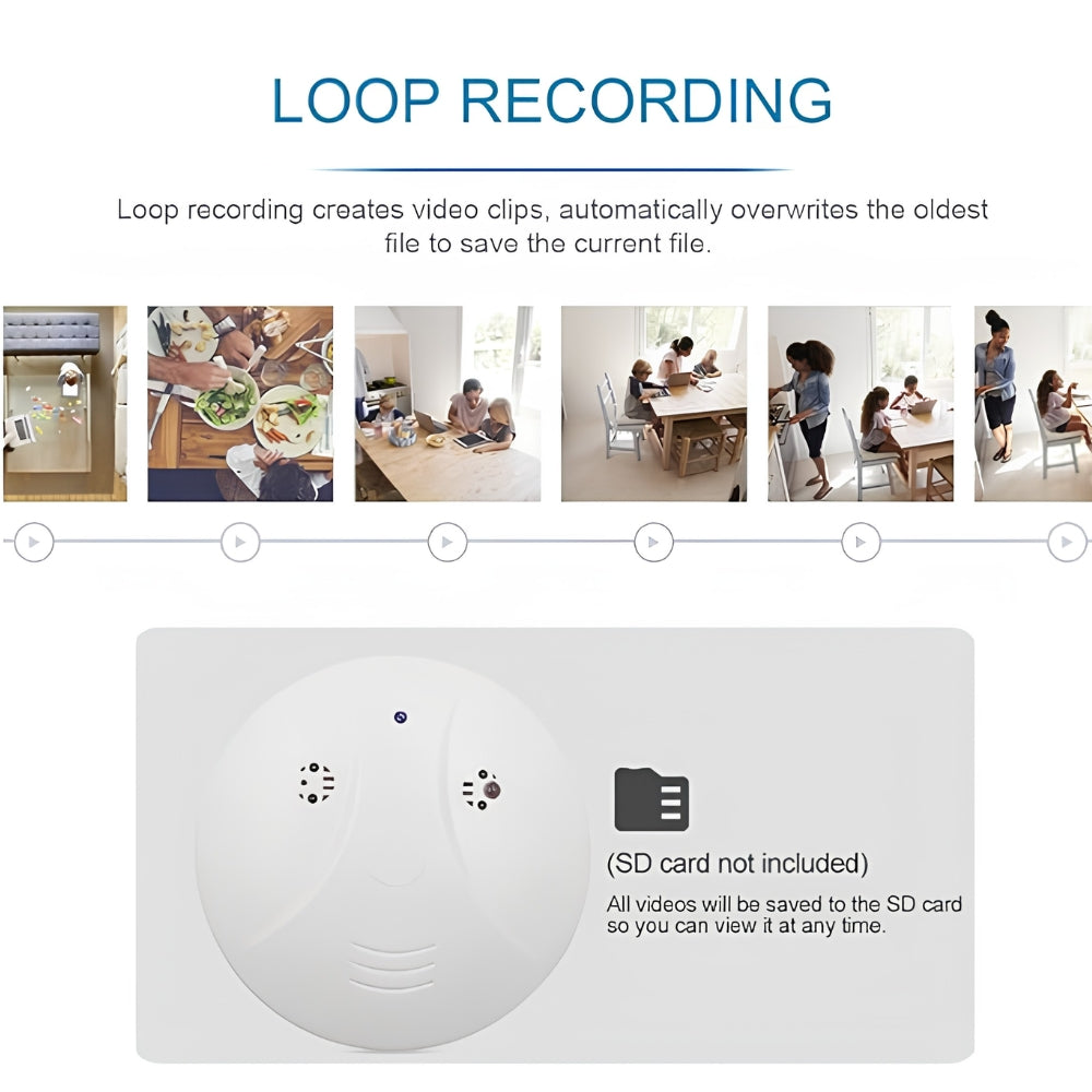 Smoke Detector Camera HD 1080P WiFi Wireless Cam Video Recorder with Motion Detector/Night Vision