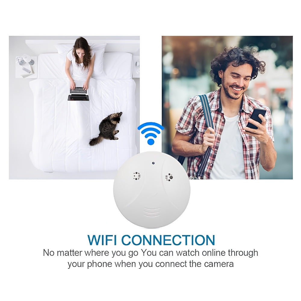 Smoke Detector Camera HD 1080P WiFi Wireless Cam Video Recorder with Motion Detector/Night Vision